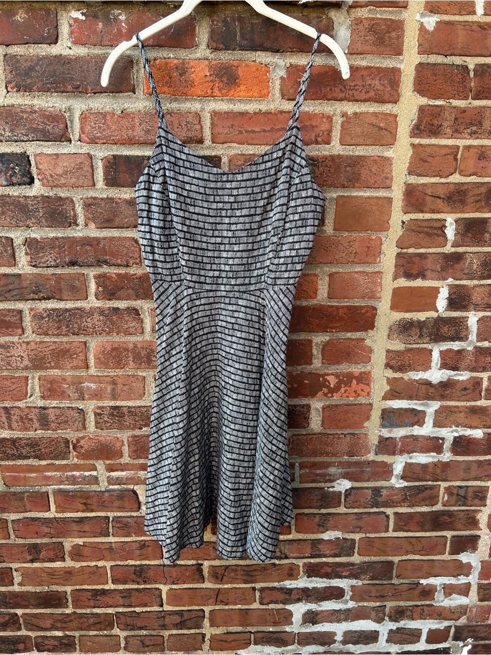 Old Navy Black and White Striped Mini Slip Dress